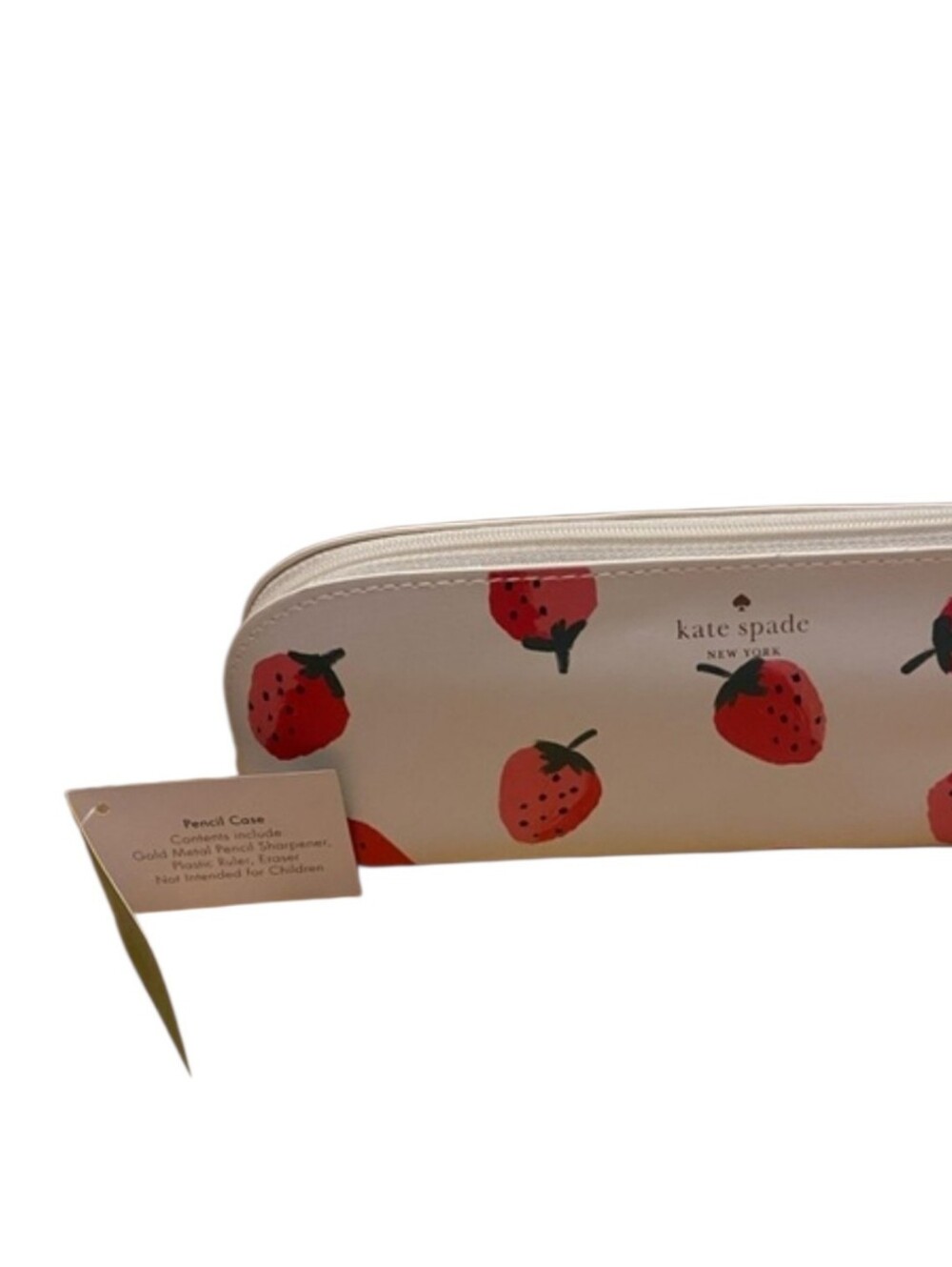 kate spade NWT strawberry print pencil case Including Pencil/Sharpner/Ruler